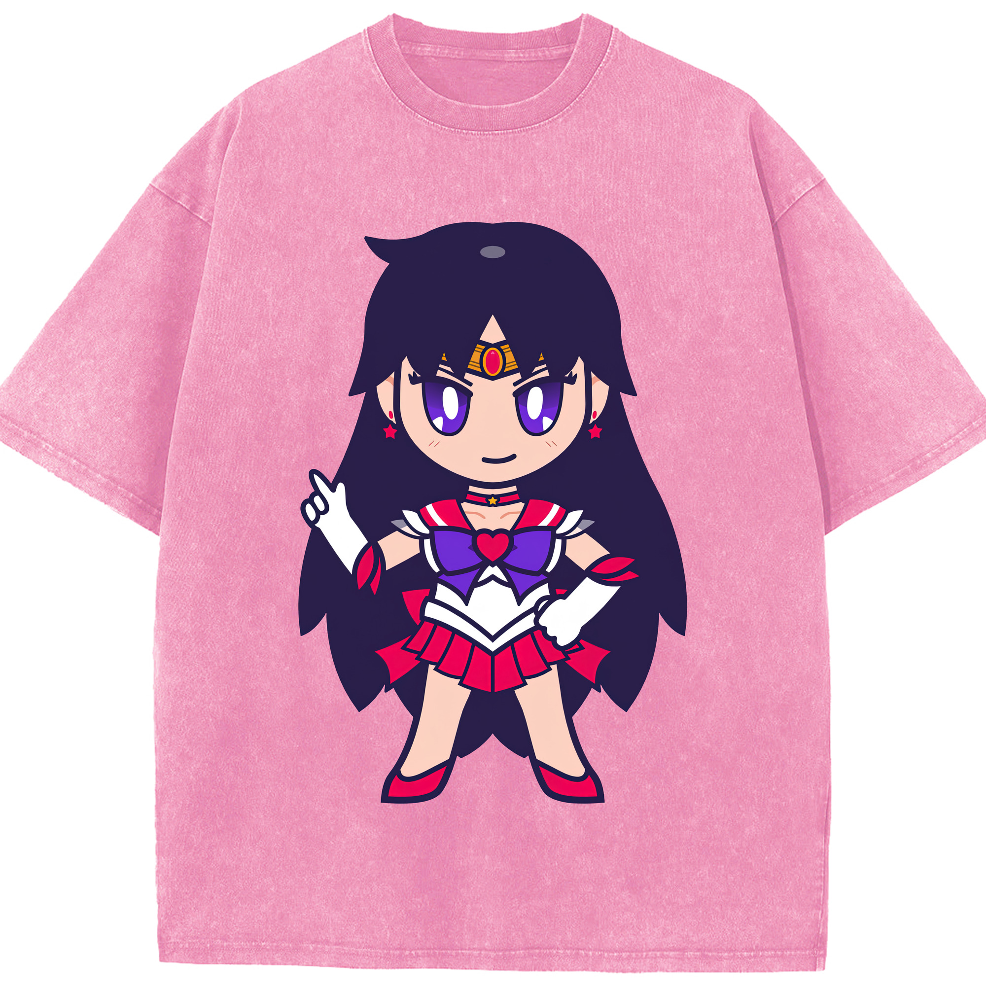 （画像用） 美少女戦士セーラームーン 火野レイ ひの レイ Sailor Moon Hino Rei （セーラーマーズ,Sailor Mars） 綿100% ヴィンテージ風 半袖Tシャツ（フロントプリント）